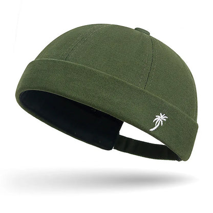 Brimless Hat for Men Women Cotton Classic Solid Color Beanie Beaded Hip Hop Hat for Outside Cycling Riding Activities