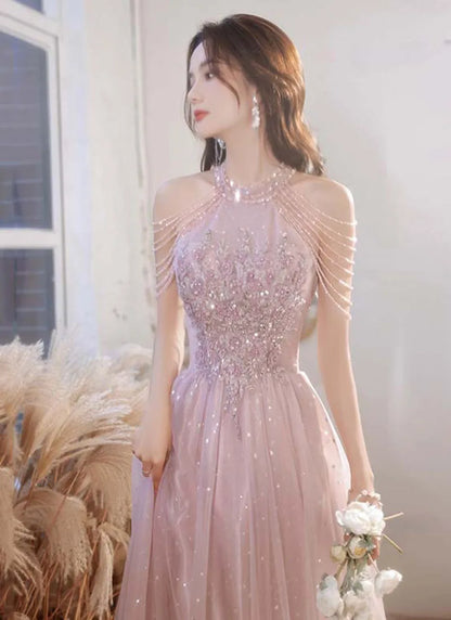 Luxury High Quality Pink Evening Dress 2026 For Prom Birthday Socialite Senior Specical Vestidos Party Dress For Women