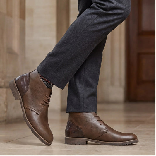 Retro American Style Men Desert Boots Ankle Boots Vintage Casual Leather Boots for Men