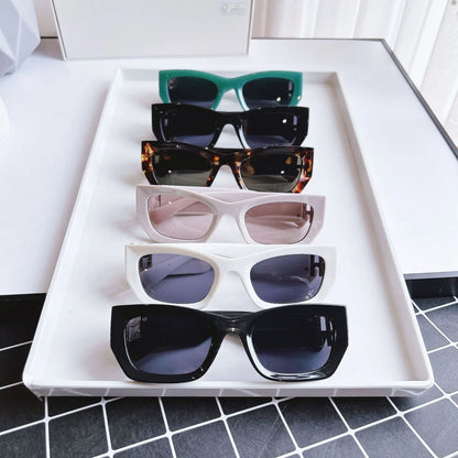 Light Luxury Designer Sun Glasses Women's Retro Polygonal Cat Eye Sunglasses for Men UV400 Personality Cool Trendy Glasses