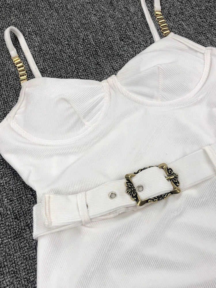 Sexy Push Up Underwire Swimwear Women Solid White Black Padded Buckle One Piece Swimsuit Beach Bathing Suit Bodysuit Monokini