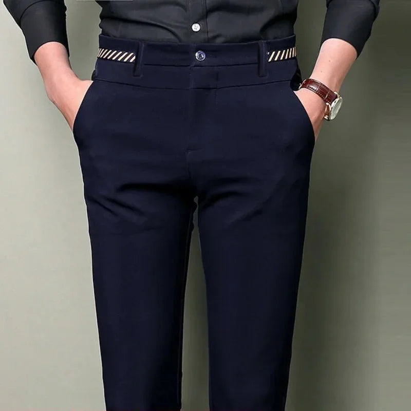 Black Suit Pants for Men Spring and Autumn Stretchy and Non-Ironing Office Trousers Slim Fit Formal Pants for Men Dress Pants