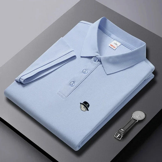 2026 new men's golf short sleeves polo shirt lapel printing ventilate t-shirt business leisure  comfortable exercise men's wear