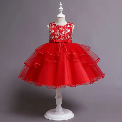 Fashion Prom Flower Girl Dresses Summer Kids Dresses for Girls Lace Sleeveless Children Girls Party Dress 2-10 Years
