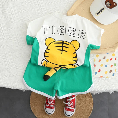 Toddler Baby Boy Girl Clothing Sets Summer Casual Infant Cute Animal Modeling 2pcs Outfits Cotton T-shirt+Shorts Kids Tracksuit