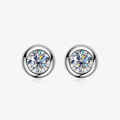 Real 0.3/0.5 Carat Round Moissanite Diamond Stud Earrings for Women S925 Sterling Silver Earring Wedding Party Fine Jewelry