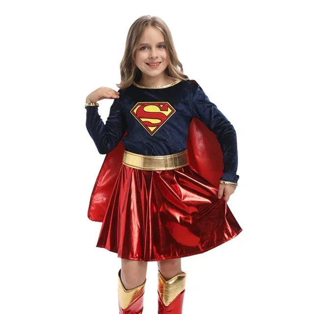 Halloween Carnival Party Girls Supergirls Costume Cosplay Movie Kids Christmas Stage Performance Fancy Dress