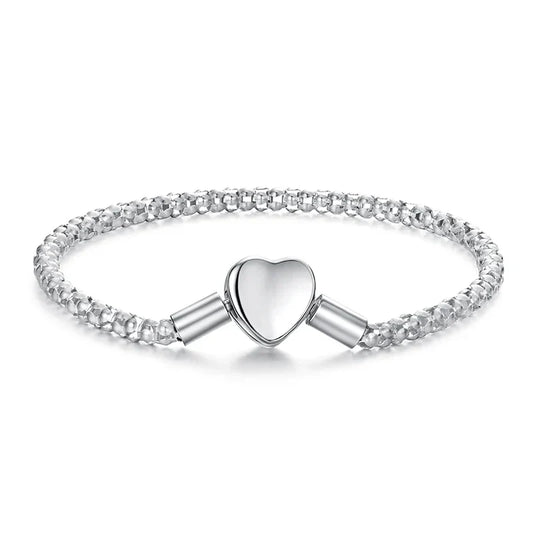 Bracelet à breloques en argent sterling 925 en forme de cœur, chaîne de 3 mm pour femmes, bracelet de haute qualité compatible avec les perles et pendentifs DIY