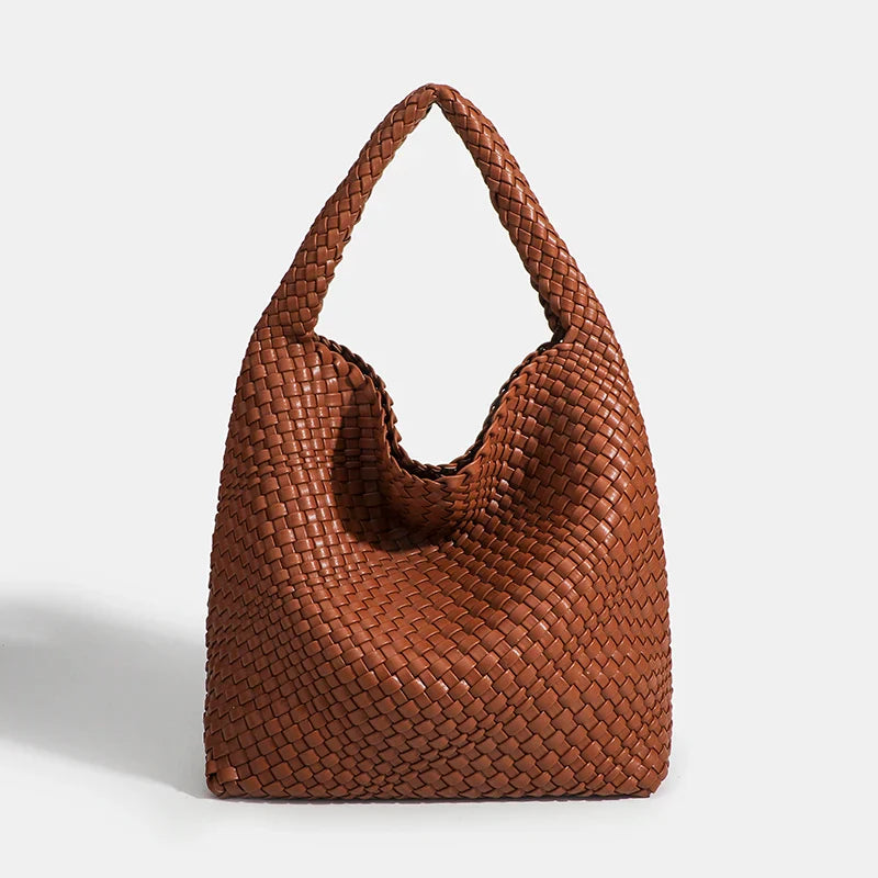 Designer Hand knitting bag PU Large women's Woven tote bag Mistress gift luxury bag original mark bags CasuaL side bag for women