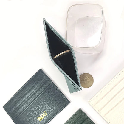 Porte-cartes en cuir de vachette avec logo personnalisé pour femme et homme, sac à cartes fin en cuir véritable, gravure du nom, portefeuille de luxe décontracté