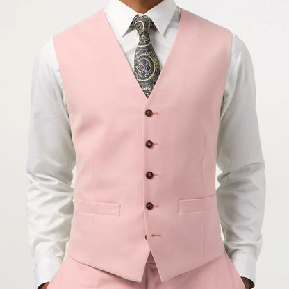 Men Vest Beige Single Button V Neck Solid Waistcoat For Wedding Birthday Banquet Party Business Work Daily Casual Men Suit Vest