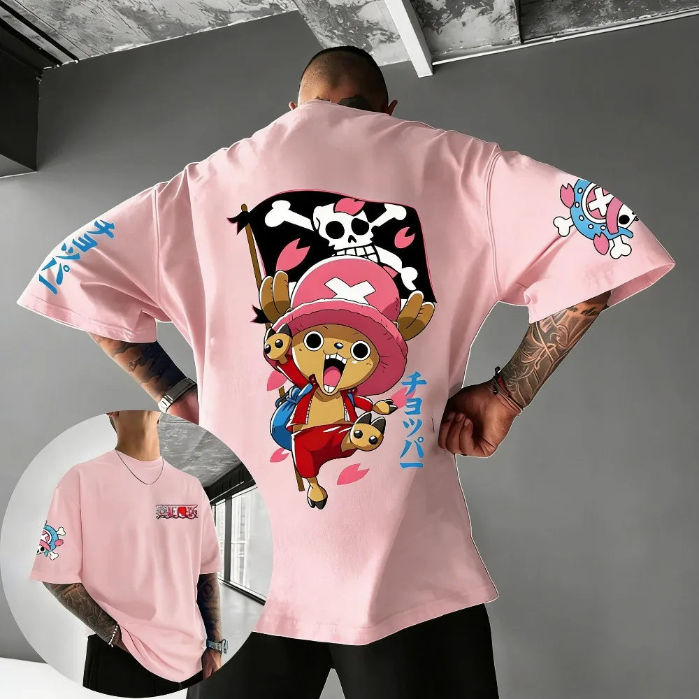 New Unisex Cotton T-shirt Tony Tony Chopper 2026 Summer Harajuku Anime Printed Large Loose Parent Short Sleeve