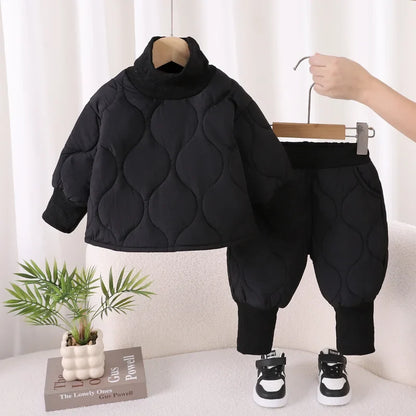 New Winter Fashion Baby Clothes Suit Children Boys Thick Warm T-Shirt Pants 2Pcs/Sets Kids Girls Clothing Infant Casual Costume