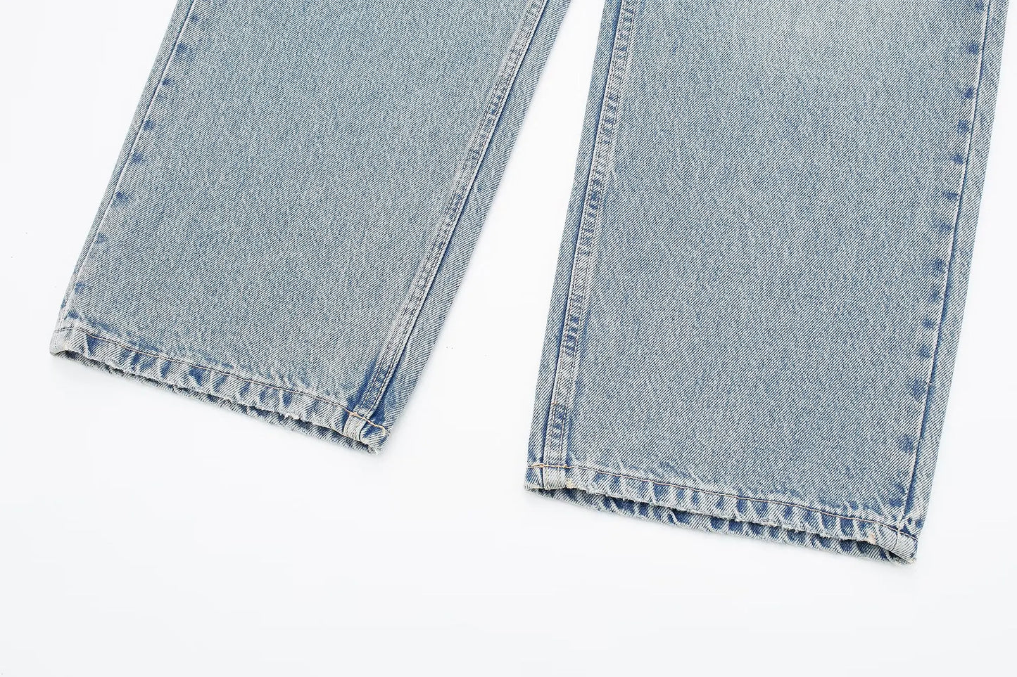 Jeans For Women 2024 Denim Solid Loose Zipper Fly Female Hole Trouser Pockets Wild Basic Commute Woman Wide Leg Long Pant