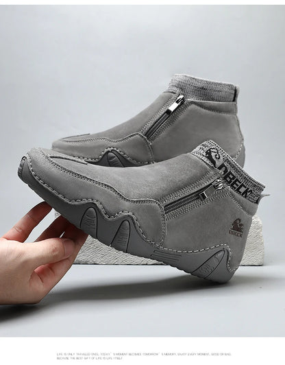 DBECK Men Sneakers Casual Shoes Male High Top Sneakers Winter Warm Designer Fashion Loafers Lace Up Shoes Men Ankle Boots
