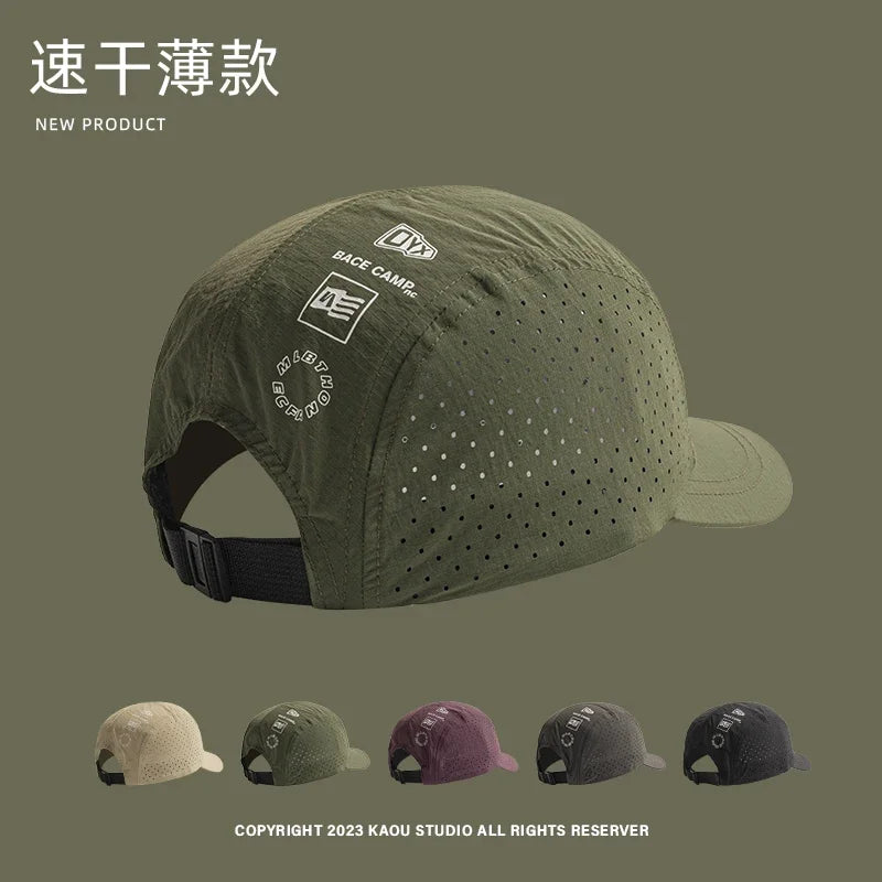 Summer 5 Panel Baseball Caps  For Men And Women Outdoor Camping Cap  Sun Protection Quick-Drying Running Hat Breathable Golf Hat