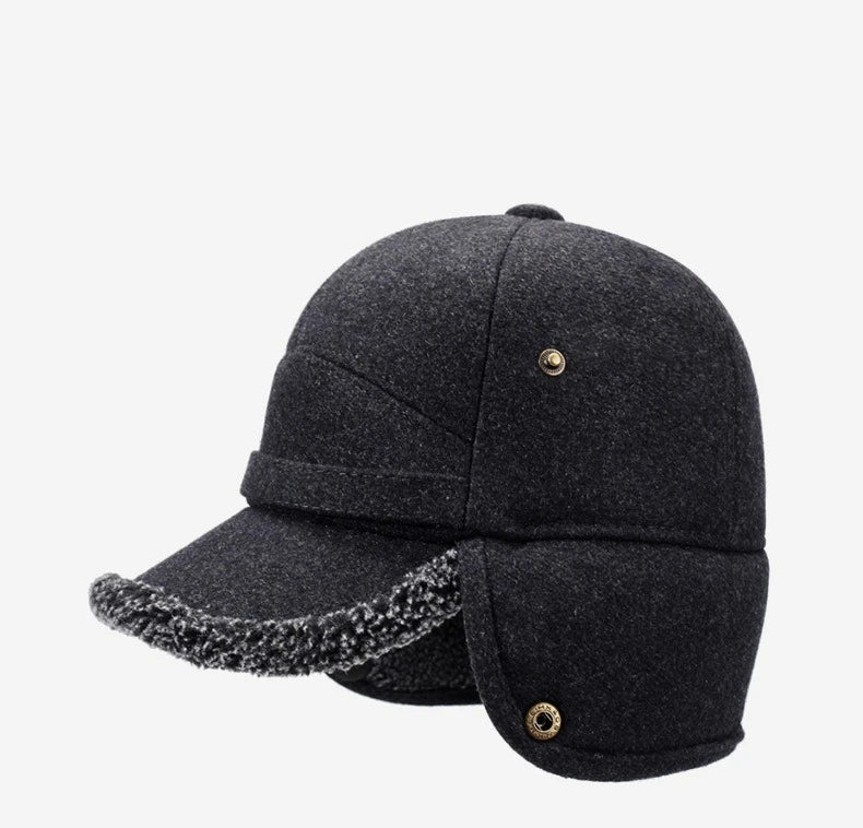 Autumn and Winter New Warm Lei Feng Hat Men's Father Outdoor Leisure Thickened in The Elderly Fleece Hat Baseball Cap Ear Cap