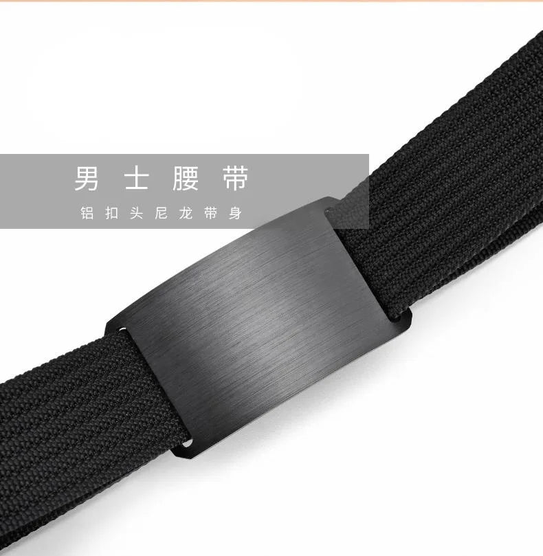 Aluminum Buckle Nylon Belt New Outdoor Belt men's Casual Canvas Woven Belt Leather Belt Men Cinto Preto Y005