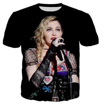 Y2K Singer Madonna Graphic T Shirts Summer Women Men Clothing Fashion Casual Tops Tees Harajuku Streetwear Oversized T-shirt