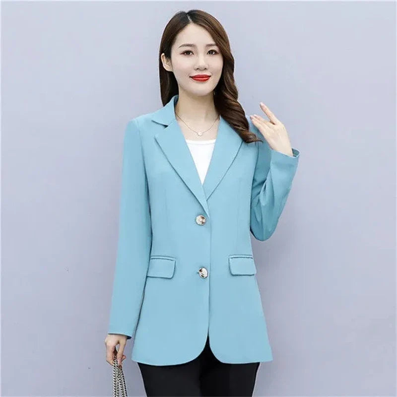 Spring Autumn Office Lady Blazer For Women 2025 Long Sleeve Slim High Quality Blazers Mujer Coats Jacket Winter Clothing Outwear