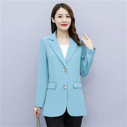 Spring Autumn Office Lady Blazer For Women 2025 Long Sleeve Slim High Quality Blazers Mujer Coats Jacket Winter Clothing Outwear