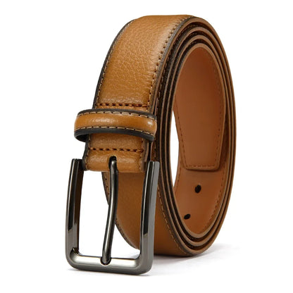 Men Belts High Quality Genuine Leather LONG Large Pin Buckle Metal Automatic Buckle Male Belts Strap Mal 115cm 135cm Size