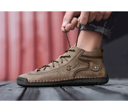 Men's Shoes Leather Unisex Walking Shoes Women Hand Stitching Outdoor Stitched Men Casual Boots