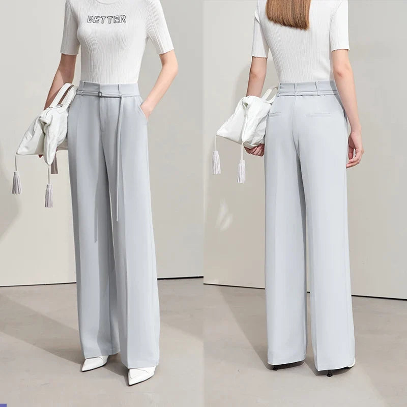 Minimalism 2024 Summer New Commuter Fashion Loose Blazer High Waist Casual Solid Pants Women's Clothes Separately 12442201