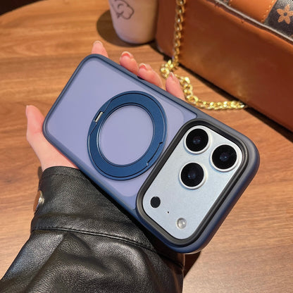 Luxury 360 Rotating Magnetic Phone Case for iPhone 17 Pro Max 16 Plus 15 14 13 12 11 Shockproof Slim Fit for Magsafe Stand Cover