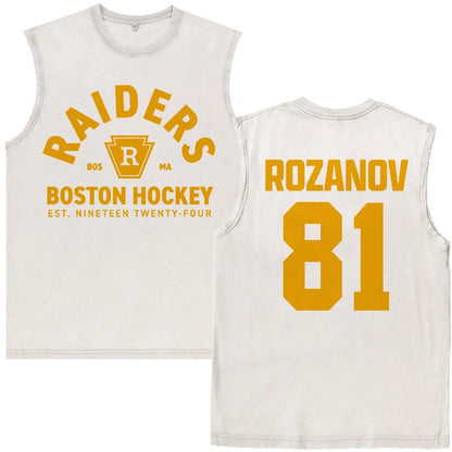 Vintage Washed Heated Rivalry Ilya Rozanov 81 Boston Raiders Tshirt Men Shane Hollander 24 Montreal Metros 100% Cotton Tees Tops