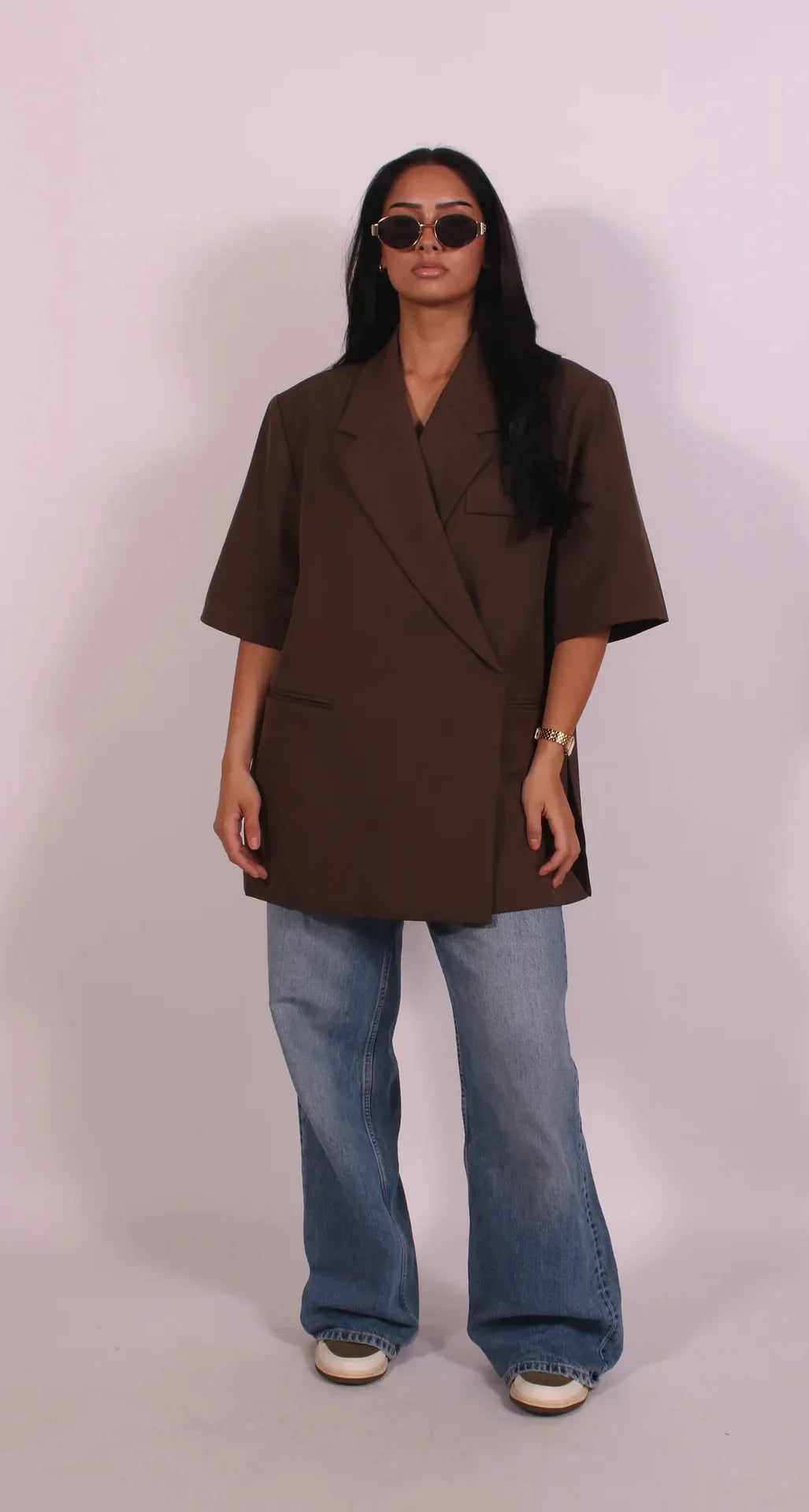 Ladies Loose Blazer Suit Solid Casual Turn Down Collar One Button Coat High Waist Shorts 2026 Summer Autumn Formal New Outfits