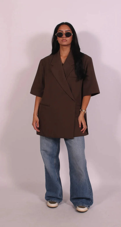 Ladies Loose Blazer Suit Solid Casual Turn Down Collar One Button Coat High Waist Shorts 2026 Summer Autumn Formal New Outfits