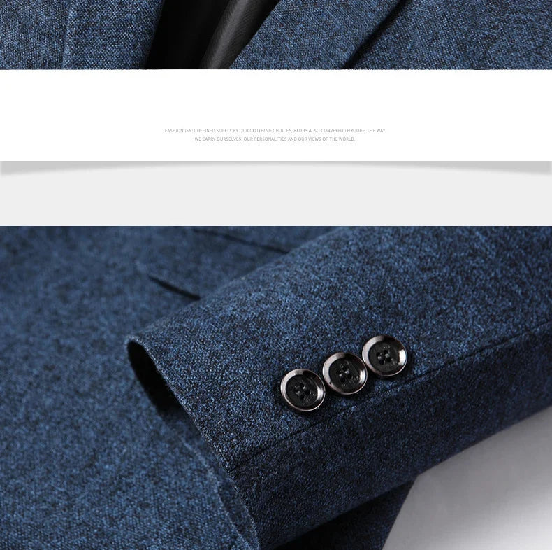 Brand Business Casual Jackets for Men Spring and Autumn Solid Color Turn-Down Collar Suits Blazer 2026 Wedding Blazer Men