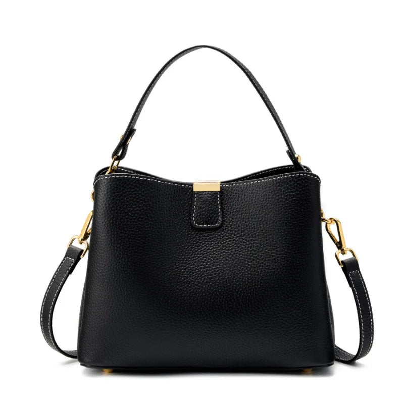 Genuine leather woman bag shoulder bag Handbags crossbody bag luxury designer minimalism bag Cattle leather grey