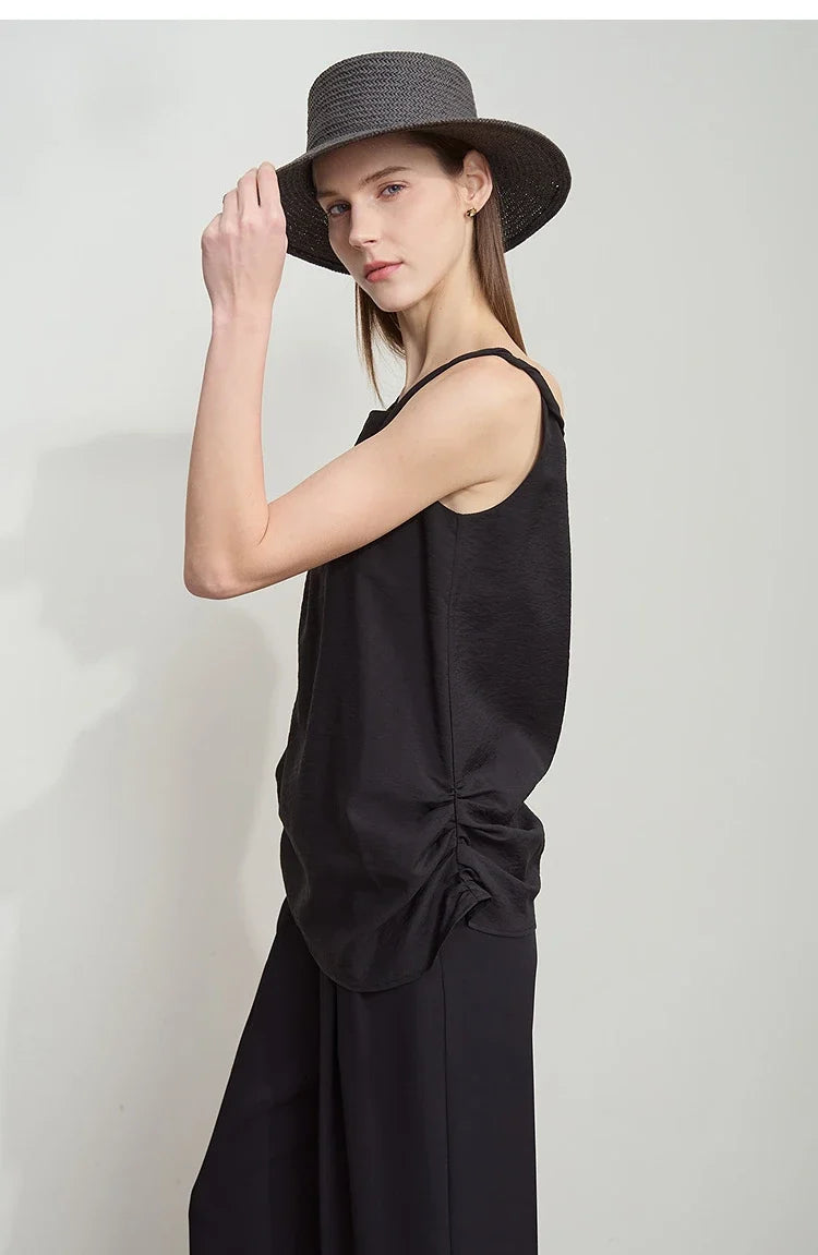 Casual Summer Camisole Tops Women 2025 Solid Office Lady Straight Top Woman New Fashion Loose Sleeveless Clothing 12522032