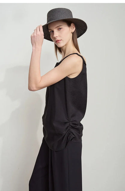 Casual Summer Camisole Tops Women 2025 Solid Office Lady Straight Top Woman New Fashion Loose Sleeveless Clothing 12522032