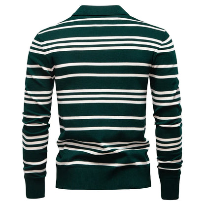 2025 Color Block Polo Men Striped Long Sleeve New Autumn Designer Social Business Premium T-shirts Male