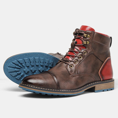 Size 7~13 Retro Men Boots 2023 Fashion Comfortable  Spring Leather Boots