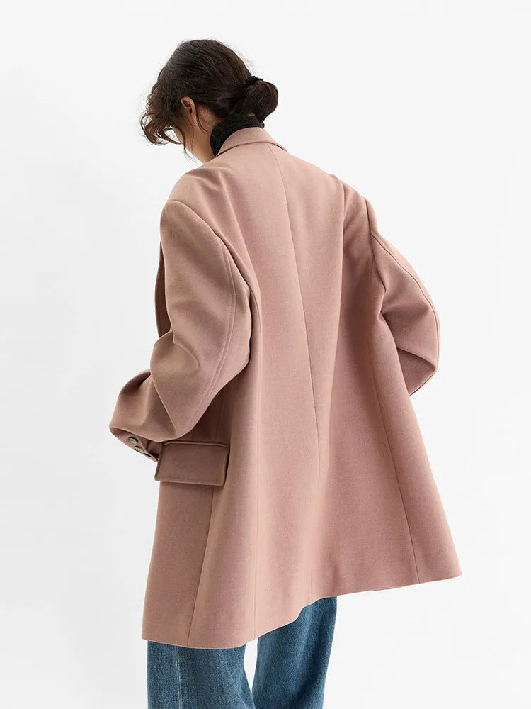 A Must-Have for Commuting~ 2026 Spring Women's Plus-Size Casual Blazer with Shoulder Pads, Oversized Loose Fit with a High-End Feel
