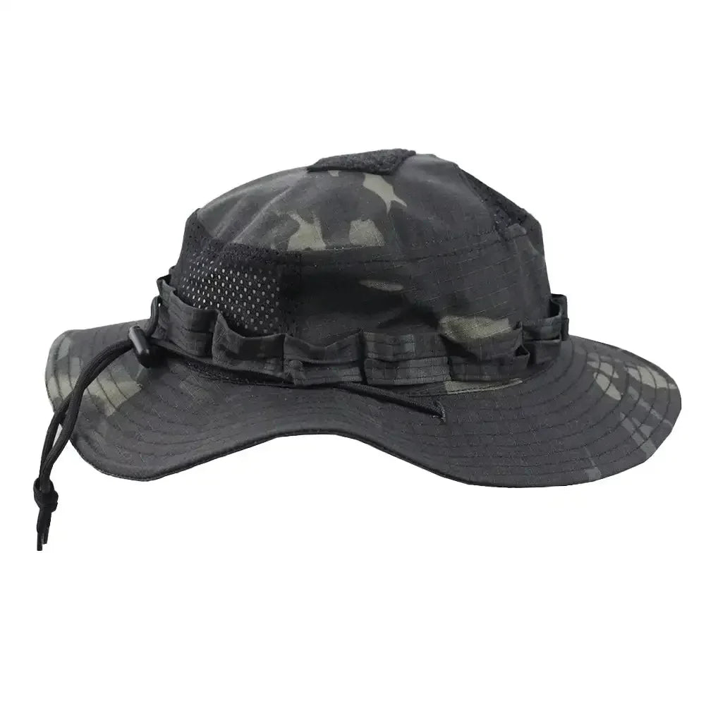 New Tactical Camouflage Boonie Cap Wide Brim Hat Men Outdoor Sports Fishing Hiking Hunting Sunshade Hat Foldable Soft Hat