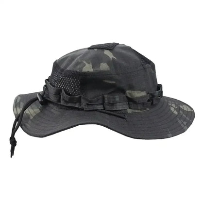 New Tactical Camouflage Boonie Cap Wide Brim Hat Men Outdoor Sports Fishing Hiking Hunting Sunshade Hat Foldable Soft Hat