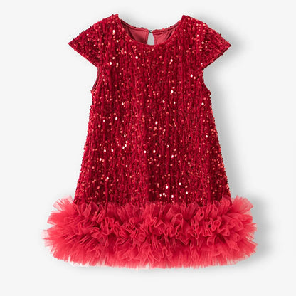 Girls Halloween Sequined Vest Skirt Princess TuTu Dress Children's Birthday Party Christmas Fluffy Dress Mesh Skirt Dresses L465