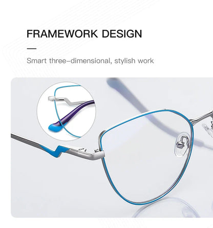 New Myopia Prescription Glasses Hyperopia Reading Glasses Anti Blue Light Computer Glasses Optical Eyeglasses Frame Women