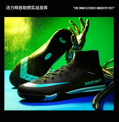 New Men Soccer Shoes Football Boots Cleats Adult Outdoor Breathable Training Sport Long Spikes Boys Non Slip Match Comfortable