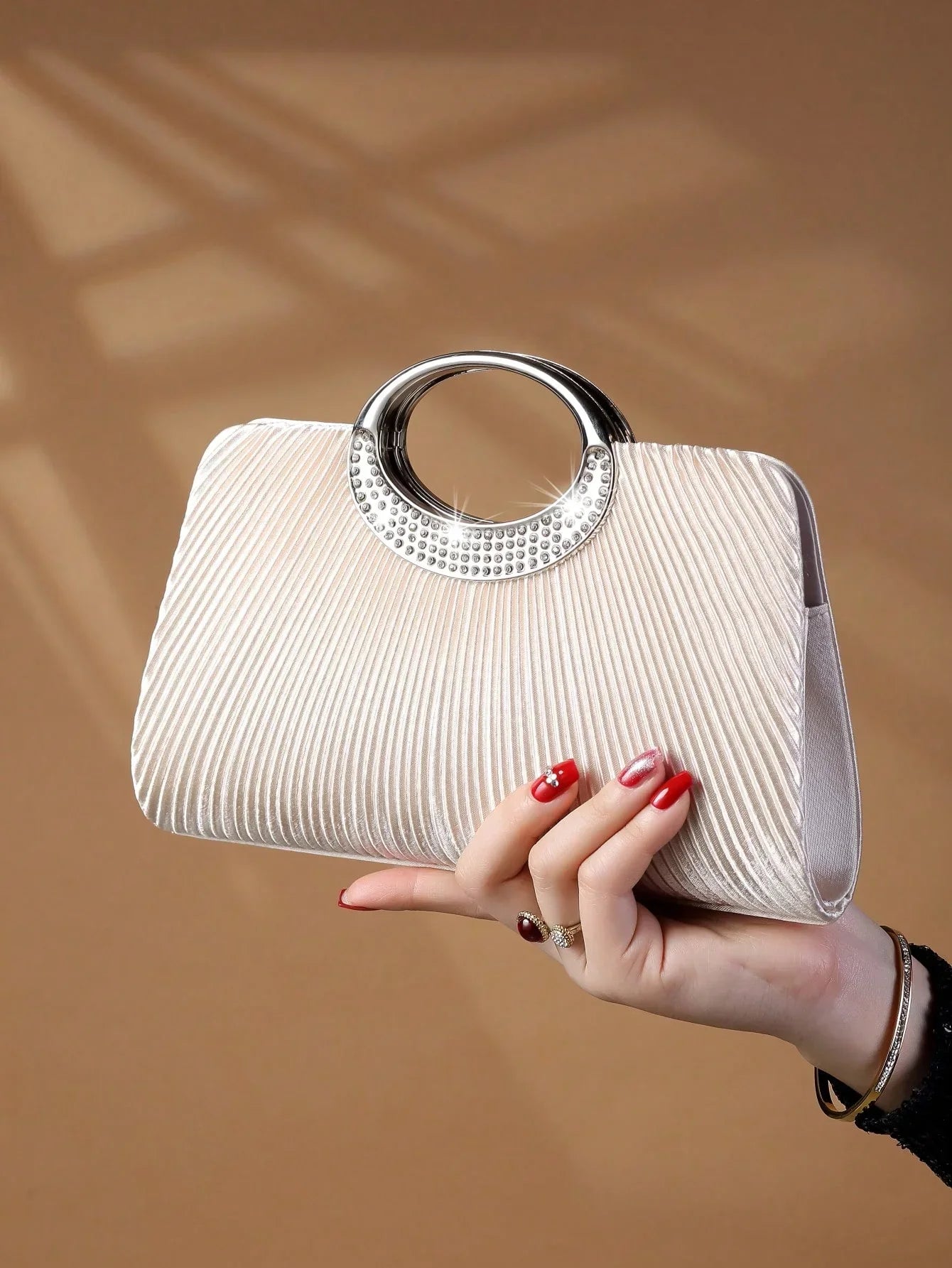 Women's Sparkling Glitter Crystal Evening Bag, Handbag And Crossbody Bag With Simple And Elegant Design, Suitable For Wedding