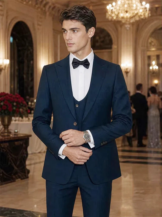 Dark Green 3-Piece Set Jacket+Vest+Pants High Quality Man Suit Slim Fit Business Casual Tuxedo Groom's Wedding Dress