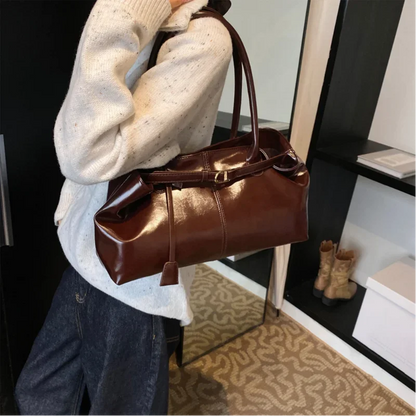 2025 New PU Leather Tote Bag Slouchy Hobo Handbag Fashion Shoulder Bag Large Top Handle Bag for Women Work Shopping Travel