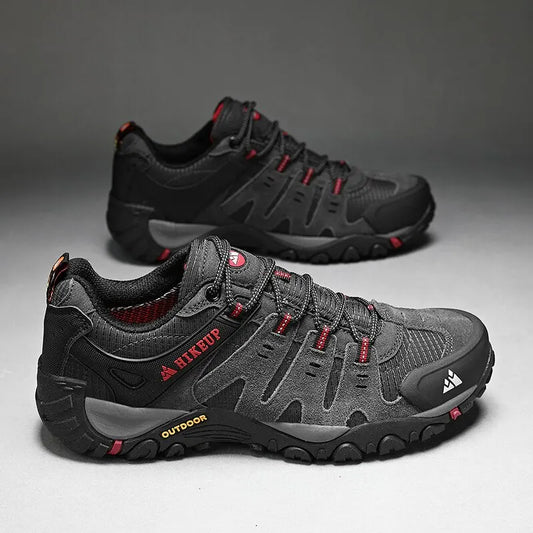Men's Hiking Shoes Suede Leather Outdoor Shoes Wear-resistant Men Trekking Walking Hunting Tactical Sneakers