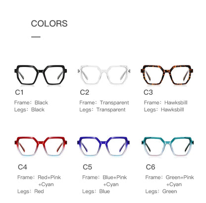 Oversise Women Myopia Prescription Glasses Hyperopia Reading Glasses Anti Blue Light Optical Eyeglasses Frame PFD2143