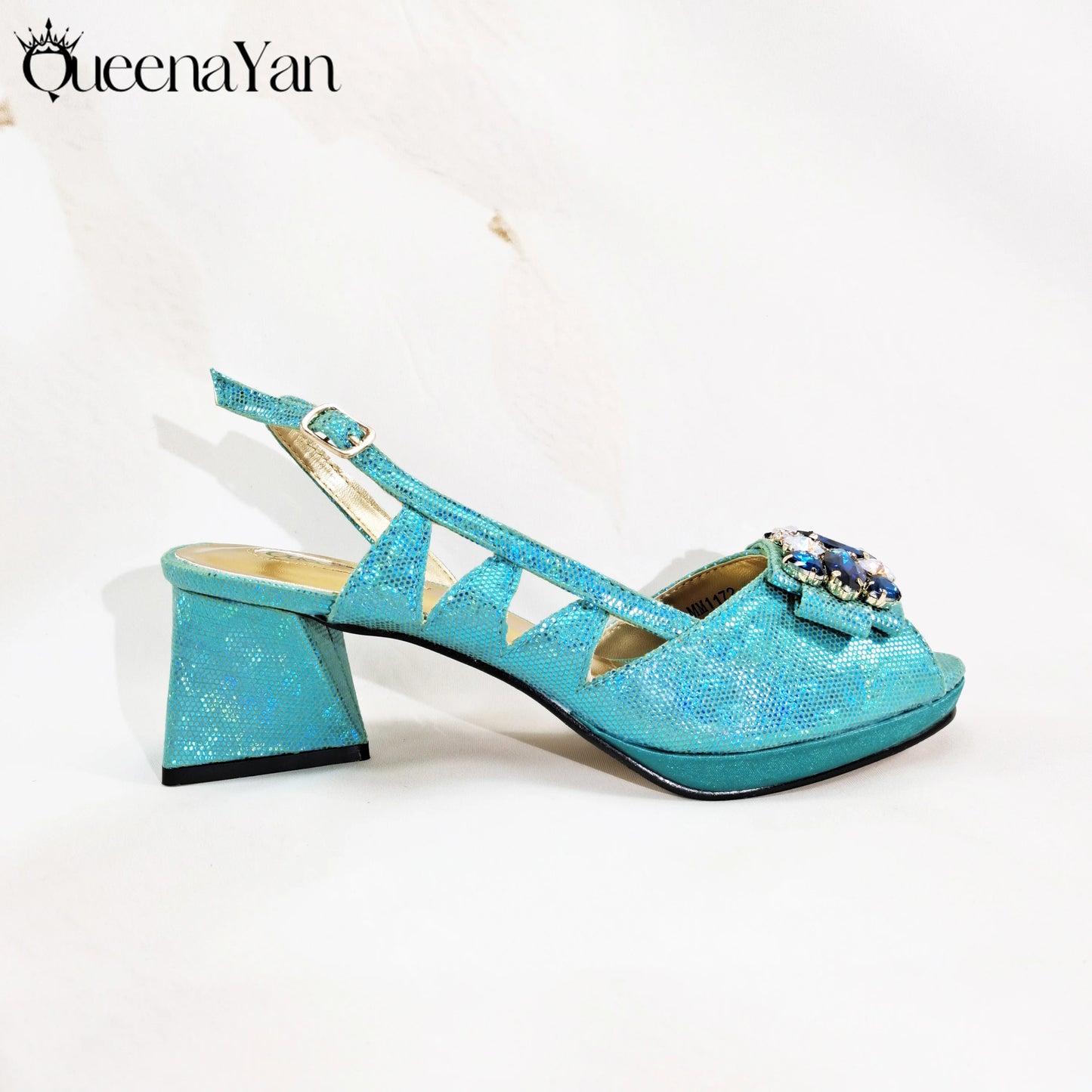 Newest Italian Design Special Synthetic Fabrics Women's Matching Shoe and Bag Set High Heel for Weddings and Parties